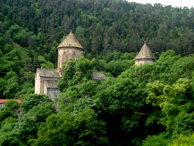 Sapara Monastery in its forested gorge