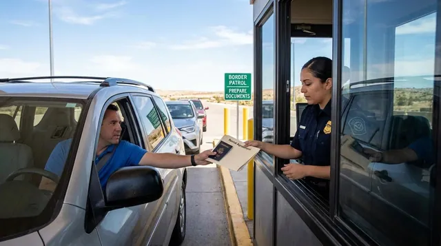 Passport, registration document, and local insurance — the minimum set for any border crossing
