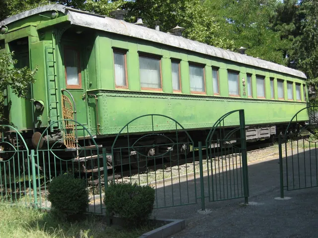 Stalin's armored railway carriage on the museum grounds