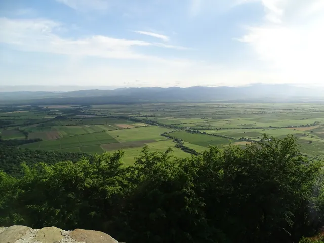 View of the Alazani Valley from the Nekresi hilltop, Kakheti, Georgia