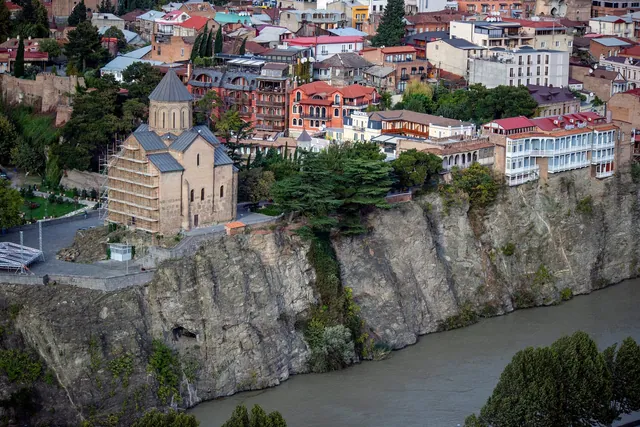 Metekhi Church on the cliff above the Kura River