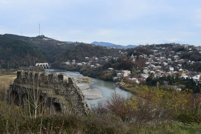 The ruins of Mtsvane Kvavila above the Rioni valley in Kutaisi